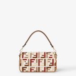FENDI Baguette® Canvas bag with multicolor FF embroidery - Image 3